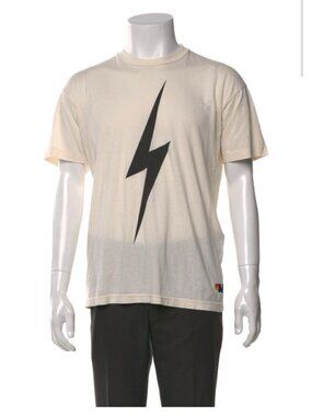Aviator Nation Authentic men’s black Ivory lightning bolt graphic T Shirt Large